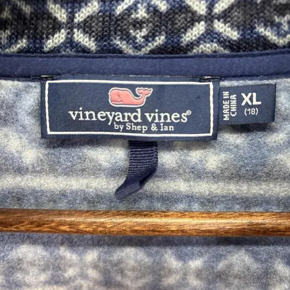 Kid’s Vineyard Vines Fair Isle Jacket Size XL 18 - Picture 7 of 12